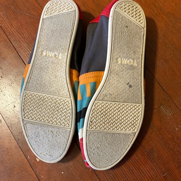 Toms Shoes Cloth Slip On Women’s 9 Colorful Barely Worn - Picture 5 of 5